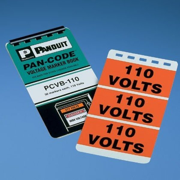 Panduit Voltage Marker Book, Vinyl, '220 VOLTS',  PCVB-220Y